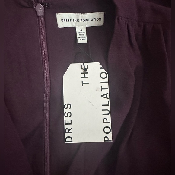 Dress The Population Aila Asymmetrical Waist Drape Mini Dress - Picture 6 of 6